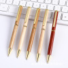 Wood rotating oily round bead pen sandalwood neutrophil business hotel advertising gift pen printed logo