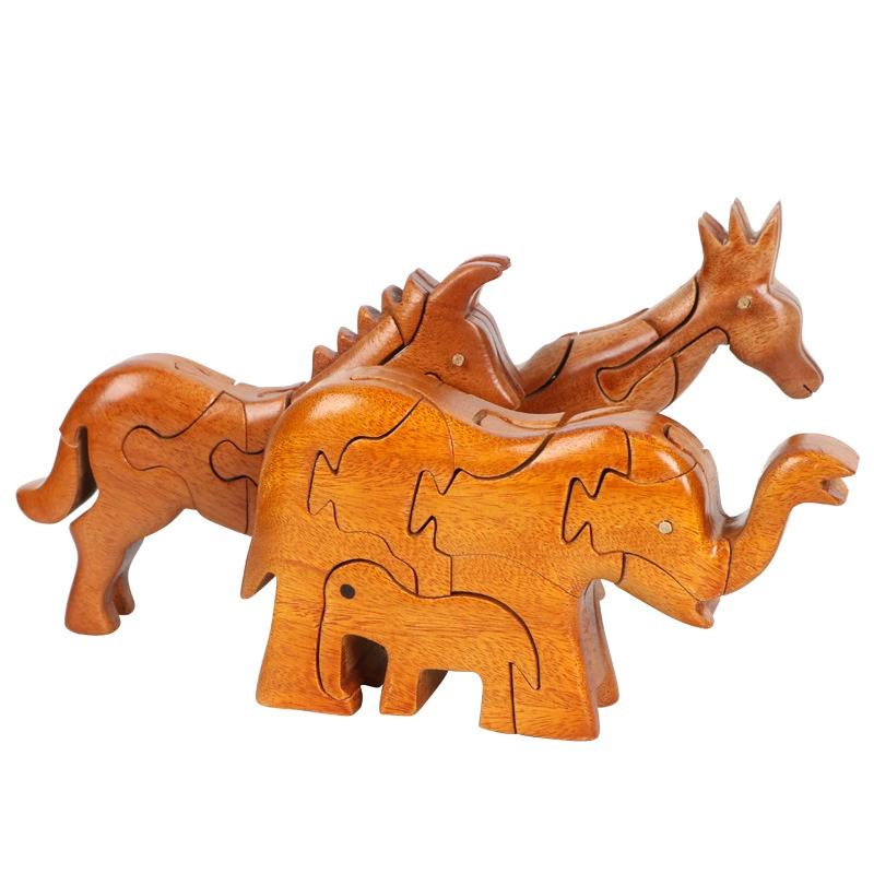 Wooden brainteaser, toy, constructor, Chinese horoscope, full set