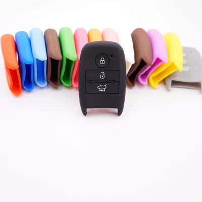 Applicable to Kia Hyundai brand new IX35 famous picture IX25 silicone key case car remote control protective rubber case (Static Rod/Key Bag)