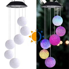 New LED solar light string wind chime light colorful color changing wind chime love particle courtyard outdoor decorative light