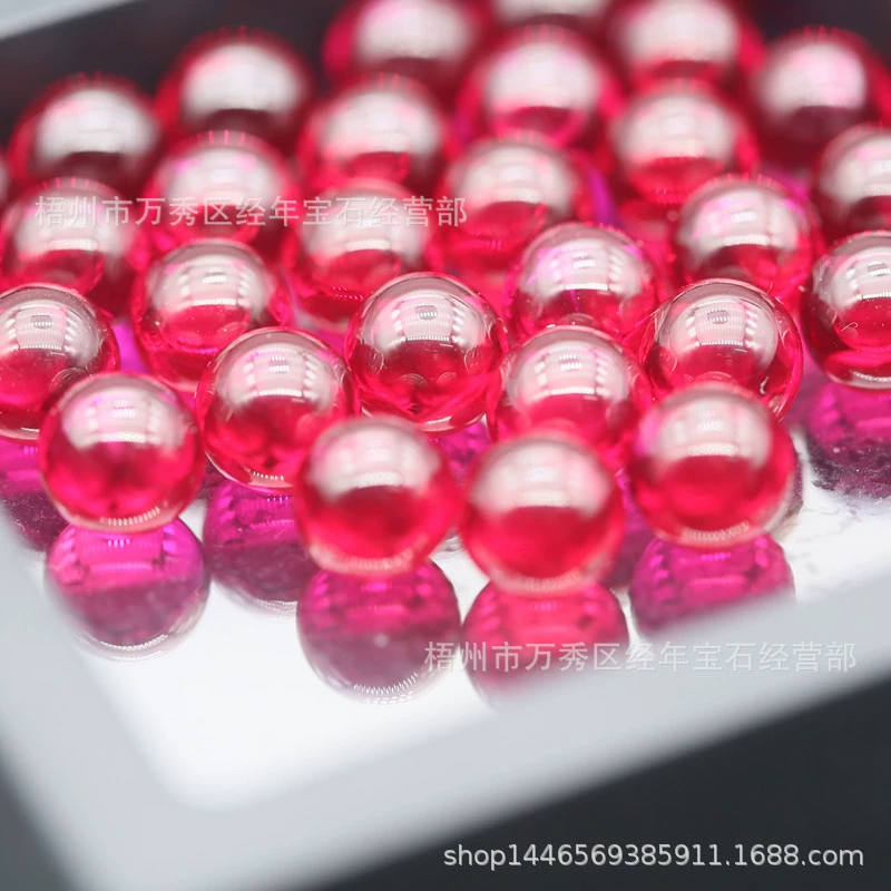 5 # Красные корундовые бусины круглой формы 2-12 мм, искусственный корунд, россыпью, оптом от производителя, твердость 9.0, для рукоделия