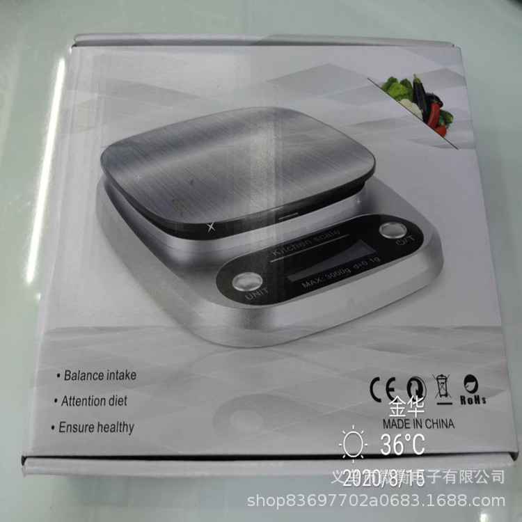 Balanza electrónica de cocina de acero inoxidable balanza electrónica de gramos balanza electrónica de alimentos domésticos pesando gramos