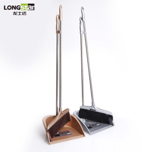Environmentally Friendly Household Plastic Broom Dustpan Set Combination Soft Wool Floor Broom Durable Stainless Steel Rod Broom Set