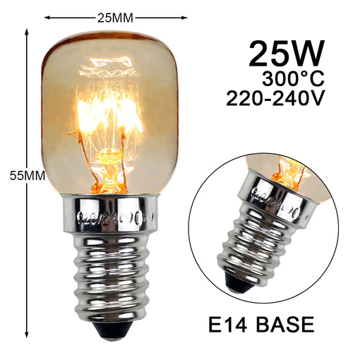 15W 25W oven light bulb, microwave oven light bulb, high temperature resistant 300 degrees E14 small light bulb, salt crystal lamp, aromatherapy light bulb