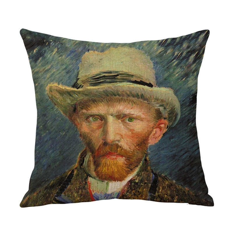 Декоративная наволочка CreativeVanGogh, 45×45 см хлопок-лен печать, художественные мотивы