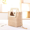 Foreign trade manual weave lady Pearl Bag fashion Beach Bag girl student One shoulder capacity Handbag Inclined shoulder bag