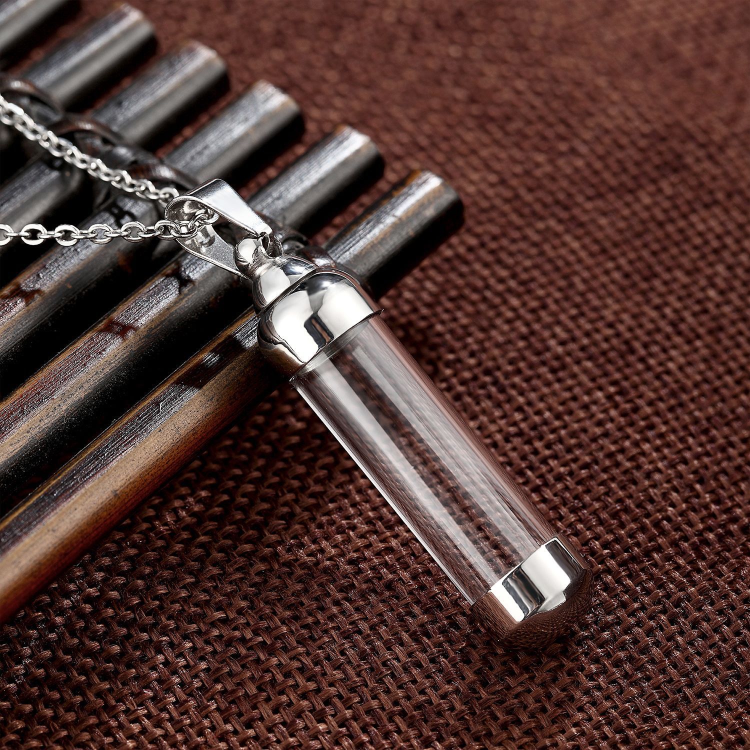 Transparente Sheri botella colgante Nepal Gawu caja pequeña botella vacía se puede abrir con cinabrio impermeable amuleto tubo