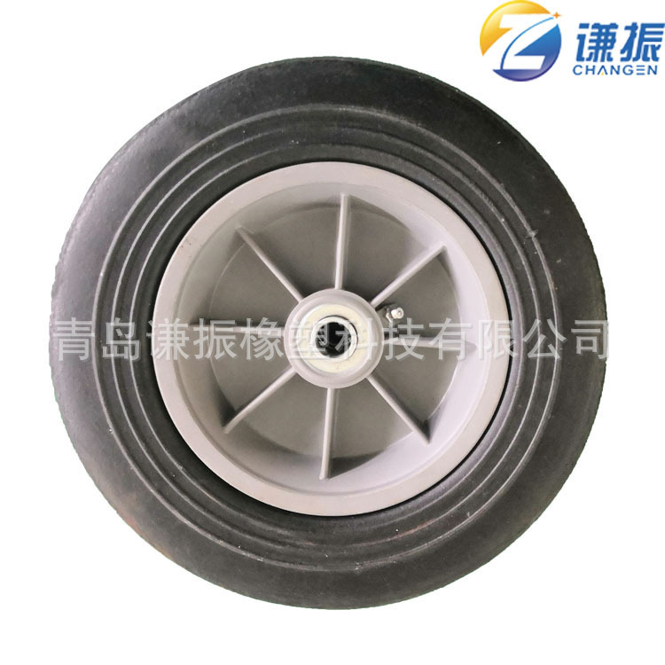 谦振供应10x2.75胶粉轮子  拉货车轮子 货仓车轮  橡胶实心载重轮