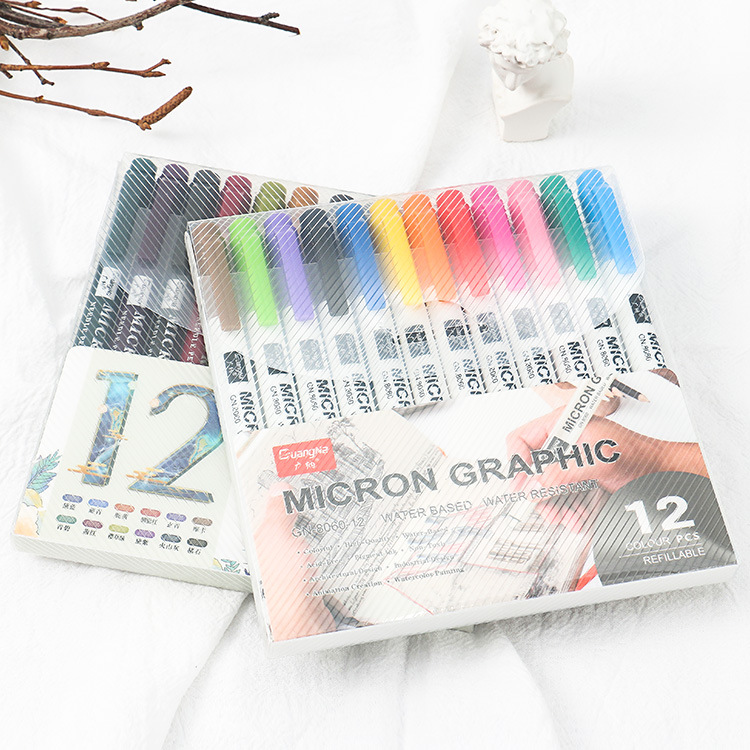 Guangna 8080 aguja pluma 24 color 0,5 línea color gancho pluma dibujo dibujo dibujo Dibujo dibujo dibujo Dibujo