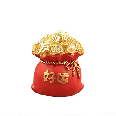 Car ornaments: Gift, Home Decor, Dashboard Interior - red-good-luck-pouch-no-trace-glue