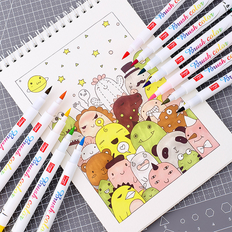 Guangna 202-12 color fluorescente caligrafía Xiuli pluma cabello suave pequeña escritura regular caligrafía pincel de escritura suave copia firma nominación pluma