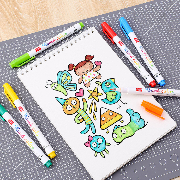 Guangna 202-12 color fluorescente caligrafía Xiuli pluma cabello suave pequeña escritura regular caligrafía pincel de escritura suave copia firma nominación pluma