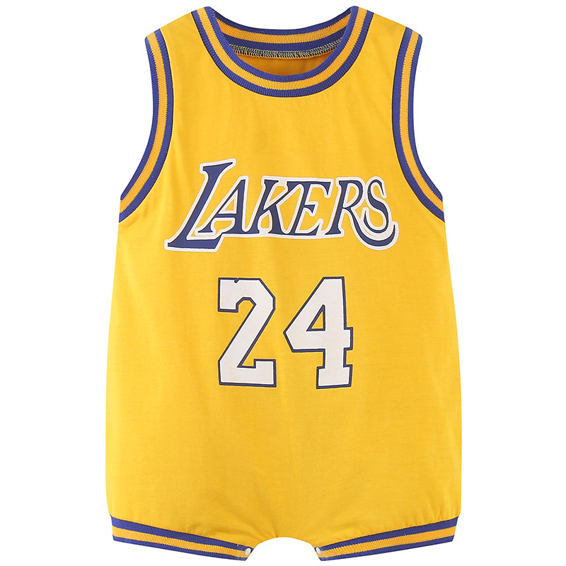 Verano bebé mono sin mangas chaleco vaina de baloncesto ropa de bebé ropa de algodón puro transpirable no desvanecimiento mameluco