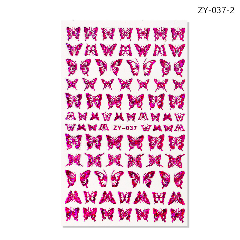 Pegatinas de uñas de dedo simulación pegatinas de mariposa delgada pegatinas de mariposa láser de oro y plata con pegatinas de mariposa dorada
