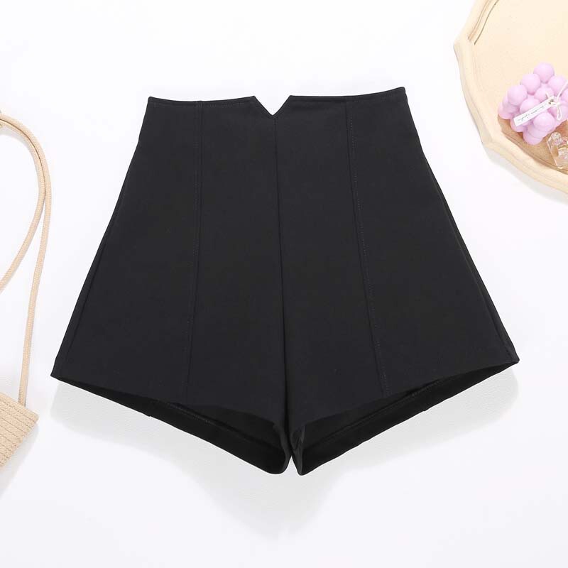Simple Solid Color Stretch Shorts Women's Outer Wear High Waist Slim-fit Wide Leg Pants All-match Slim Look V Waist Hot Pants for Hot Girls 2523 Simple Solid Color Stretch Shorts Women's Outer Wear High Waist Slim-fit Wide Leg Pants All-match Slim Look V Waist Hot Pants for Hot Girls 2523