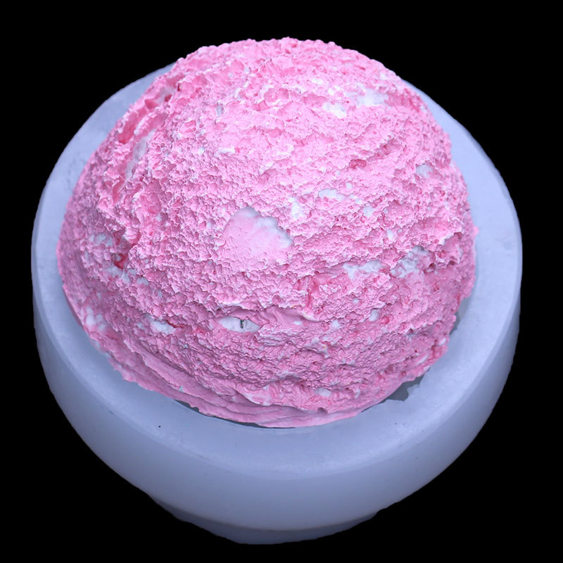 DIY bola de helado modelado molde silicona pastel fondant chocolate aromaterapia yeso arcilla vela decoración
