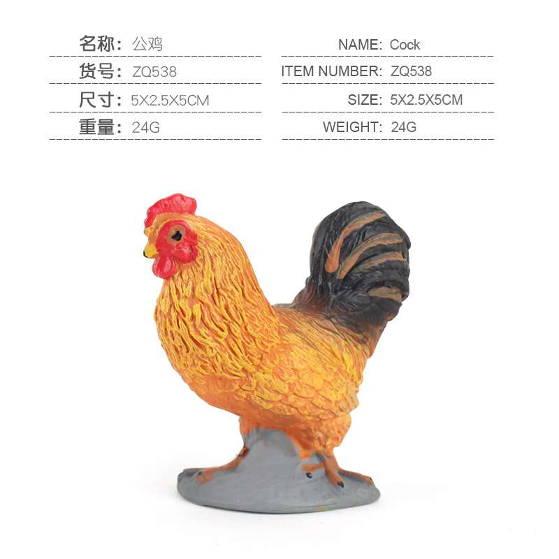 Nuevos productos transfronterizos simulación para niños granja avícola modelo animal pollo sólido pato ganso mujer mesa de arena adornos creativos
