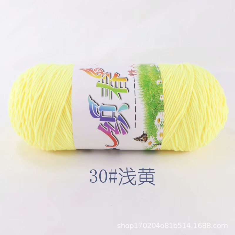 4 Dos cinco-Strand hilo de algodón leche hilo medio grueso bufanda de lana hilo hecho a mano DIY tejido a mano bolsa de material tejido ganchillo zapatillas