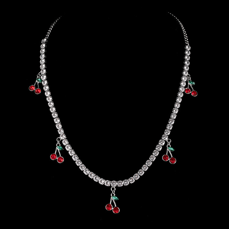 Moda nuevo collar de cereza delicado colgante de diamante de diamante universal collar de diamante flash fábrica de venta directa inswind image 9