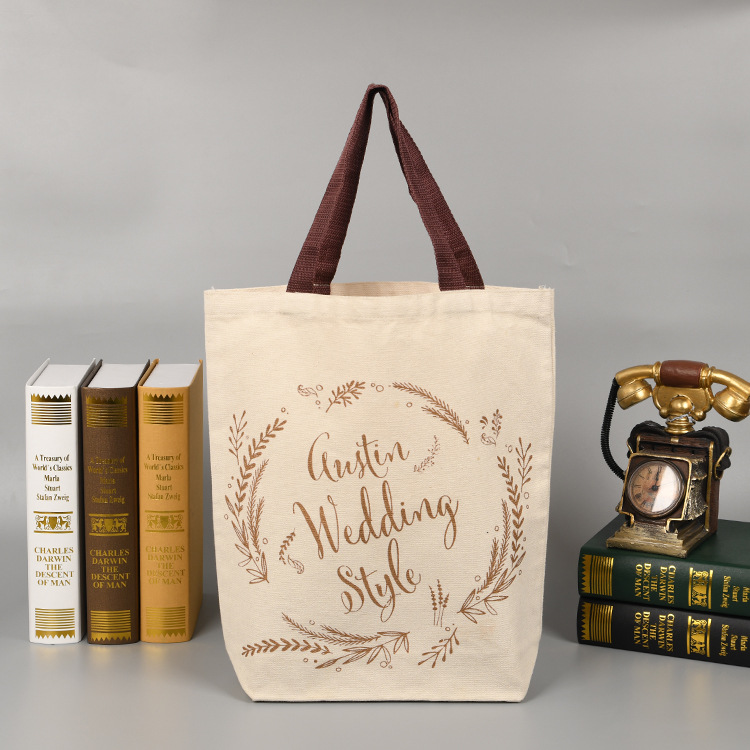 金色麦穗图案礼品帆布袋定制创意广告购物袋定制时尚学生帆布包女