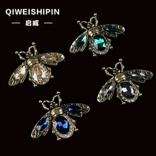 新款diy手机壳饰品镶钻宝石蜜蜂配件 手工贴钻男女胸针材料批发