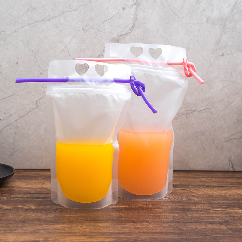Bolsa de bebidas desechables Bolsa de jugo de celebridades de Internet Bolsa de autosellado Bolsa de embalaje portátil para llevar en stock al por mayor