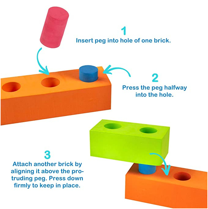 Eva Building Blocks Wholesale for Foreign Trade, Dropshipping Children's Toys, Creative Construction Assembly with Large Pieces