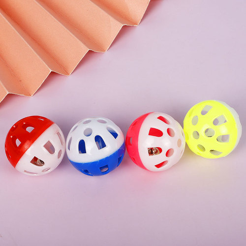 Pet Cat Direct Manufacturer Sale Multicolor Toy Ball 3.8cm Two-Color Plastic Bell Ball Cat Toy