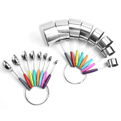 16-Piece Measuring Spoons Baking Tools, Stainless Steel Measuring Cups, Silicone Hand Mats, 8-Piece Measuring Spoons with Graduations Set