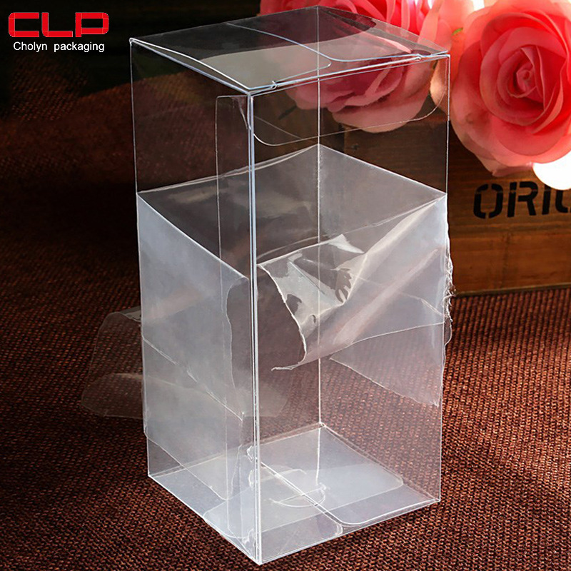 超透pvc包装盒带膜 防刮花透明pet塑料盒 工艺品防尘展示透明折盒