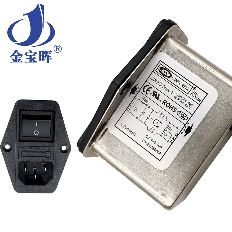 Фильтр электромагнитных помех Taiwan Power EMI CW2C 3/6/10A, предохранительный выключатель Twita Ting 220В