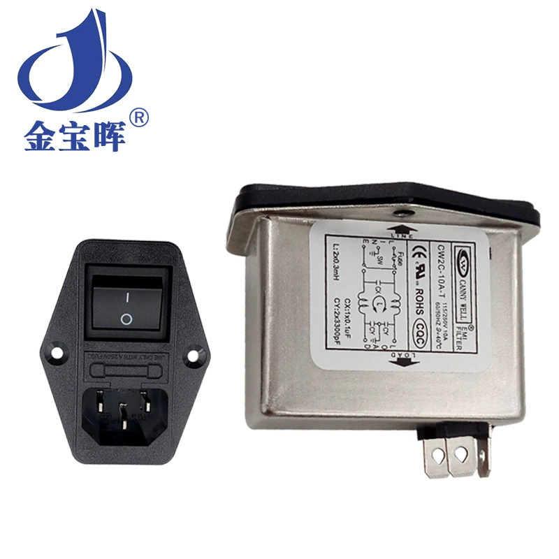 Фильтр электромагнитных помех Taiwan Power EMI CW2C 3/6/10A, предохранительный выключатель Twita Ting 220В