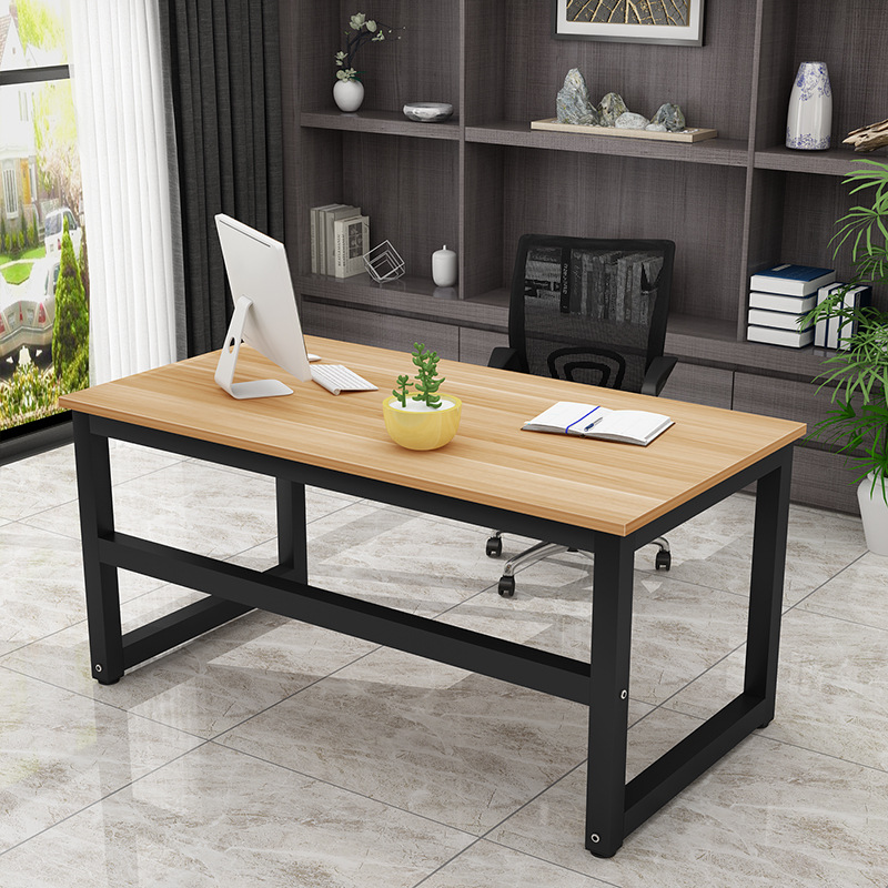 Reinforced Simple Computer Desk Steel Wooden Desk Fashionable Simple Double Desk Desktop Home Writing Desk Table