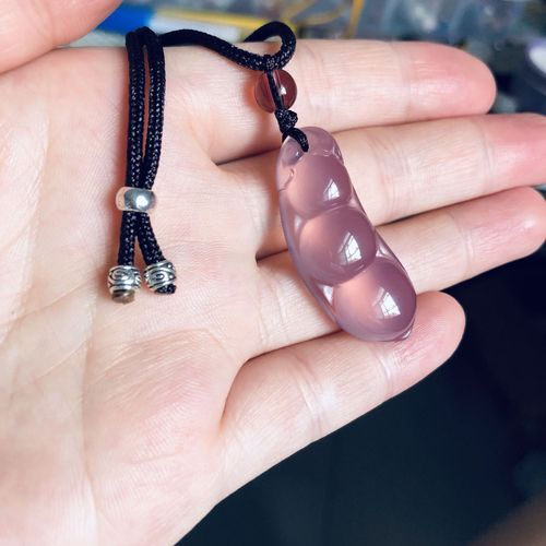 Agate Seasonal Beans Pendant White Agate Fortune Beans Necklace Phone Chain Bag Hanger DIY Accessory Promotional Gift