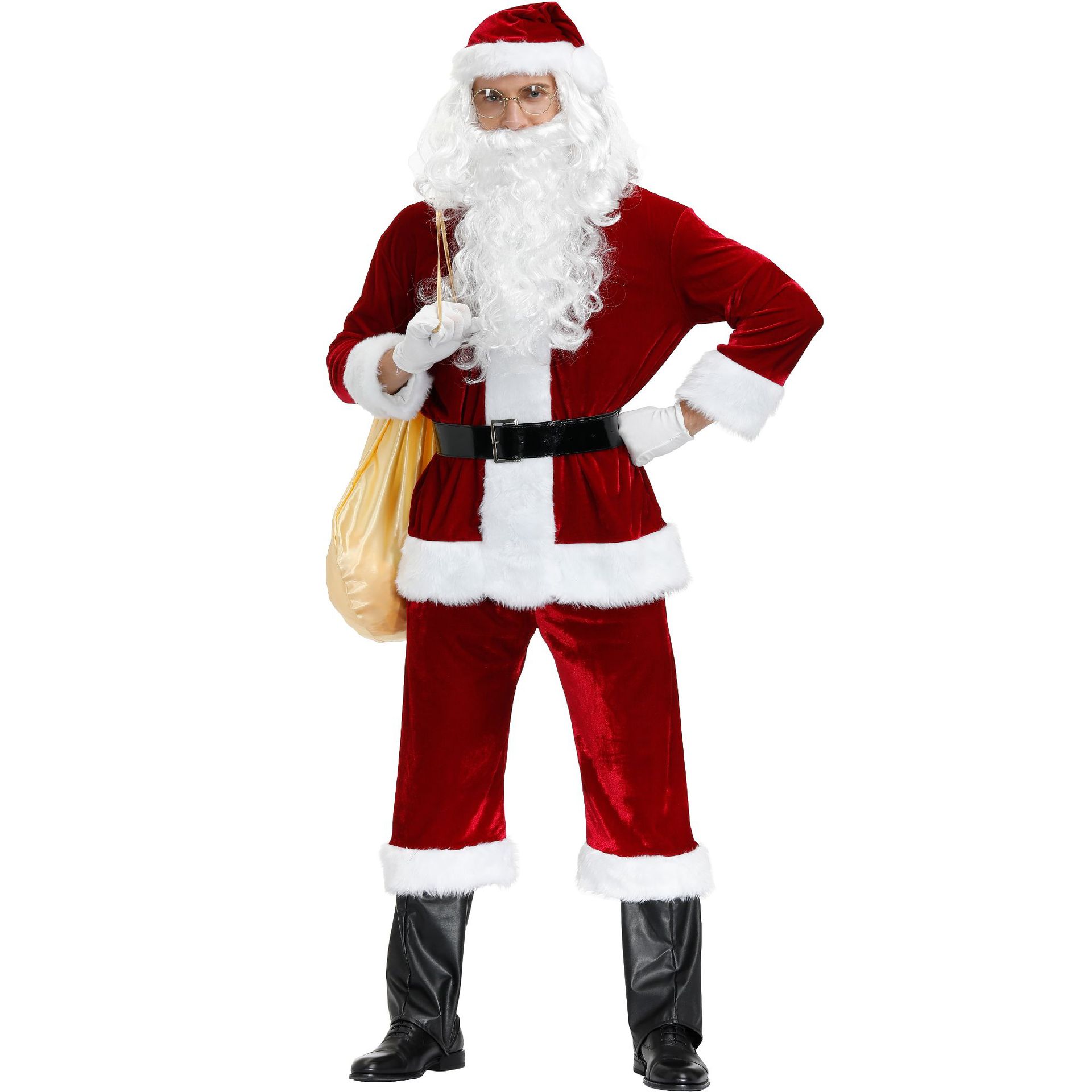 thumbnail image 1 of Disfraces de Halloween 2024 M-4XL Disfraz de Papá Noel para hombre Adulto Talla grande Uniforme de juego de rol navideño Ropa para actuación en el escenario, 1 of 4
