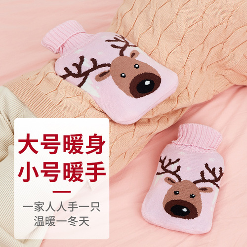 Rubber hot water bottle filled with water large and small size filled with water hot water bag female mini portable hand warmer foot warmer bed