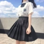 格子少女学院风可爱百褶裙