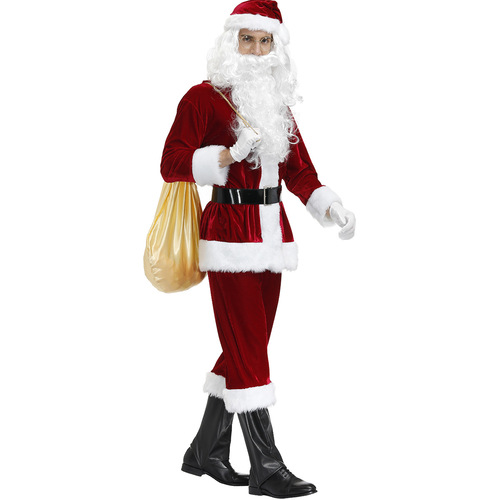 M-4XL Men's Santa Claus Costume Adult Plus Size Christmas Cosplay Uniform Stage Performance Costume