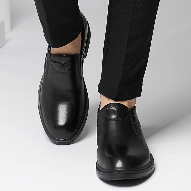 Men's Alligator Pattern Leather Shoes Round Toe Casual Formal_voghion.com