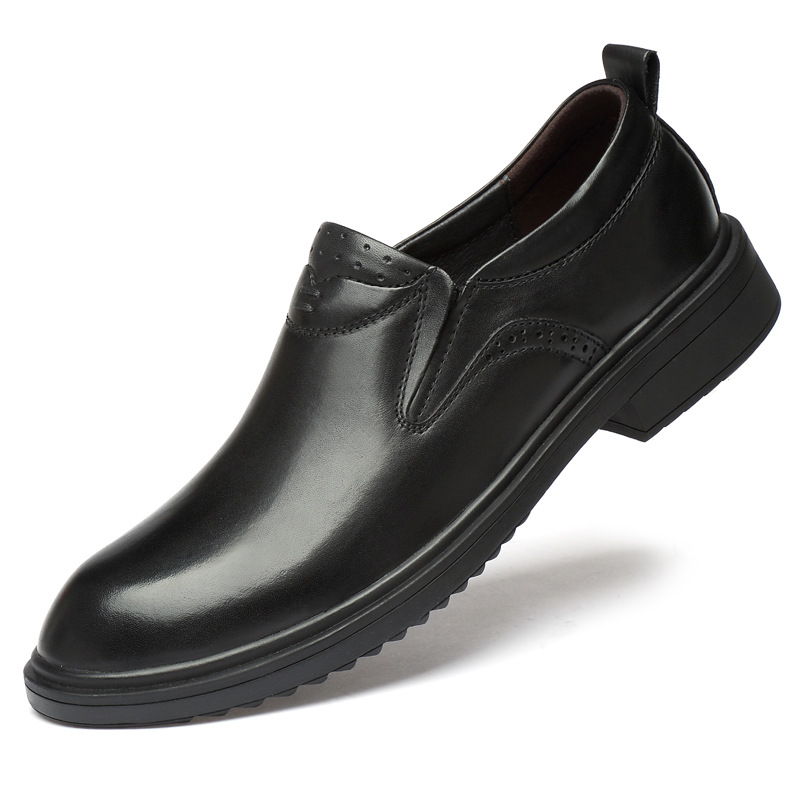 Men's Alligator Pattern Leather Shoes Round Toe Casual Formal_voghion.com