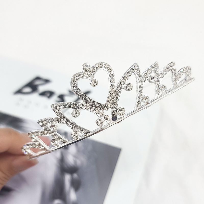 New Children's Rhinestone Crown Hair Band Hair Comb Cute Princess Girl Hair Accessories Baby Crown Hair Accessories Bridal Headwear