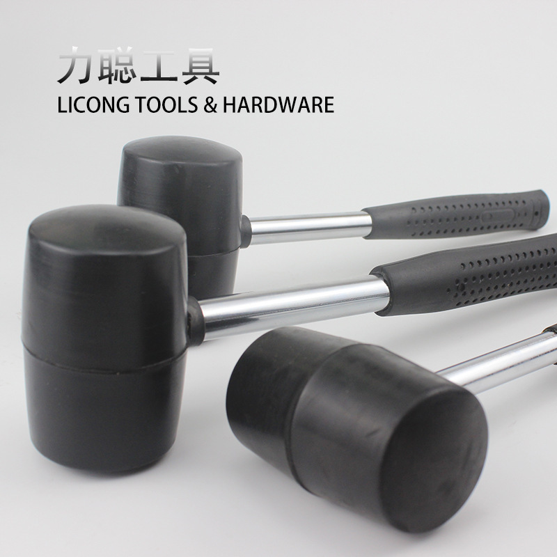 Black Rubber Hammer Non-Elastic Installation Hammer Export Ceramic Tile Explosion-Proof Hammer Rubber Camping Ground Nail Hammer Hammer