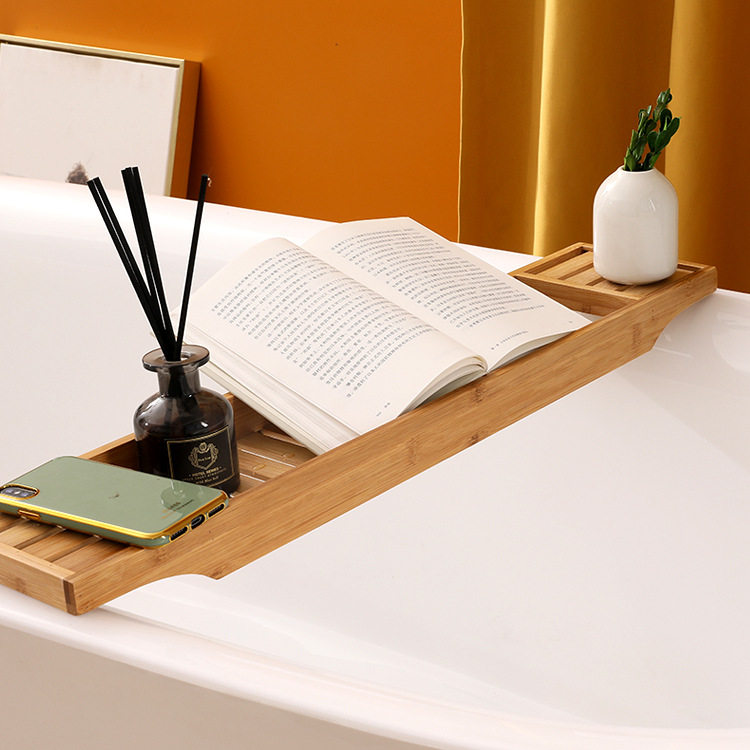 Small Bathtub Shelf White Nordic Light Luxury Style Bathtub Decorative Bamboo Shelf