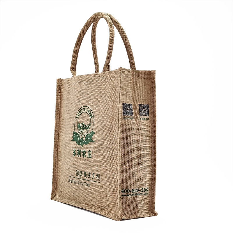 厂家专业礼品包装麻布袋 黄麻亚麻布手提袋 麻布包购物束口袋生产