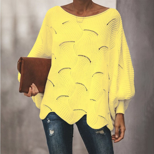 New 2025 European and American Foreign Trade Cross-border AliExpress Amazon Large Size Women's Thinning Knitted Sweater Wholesale