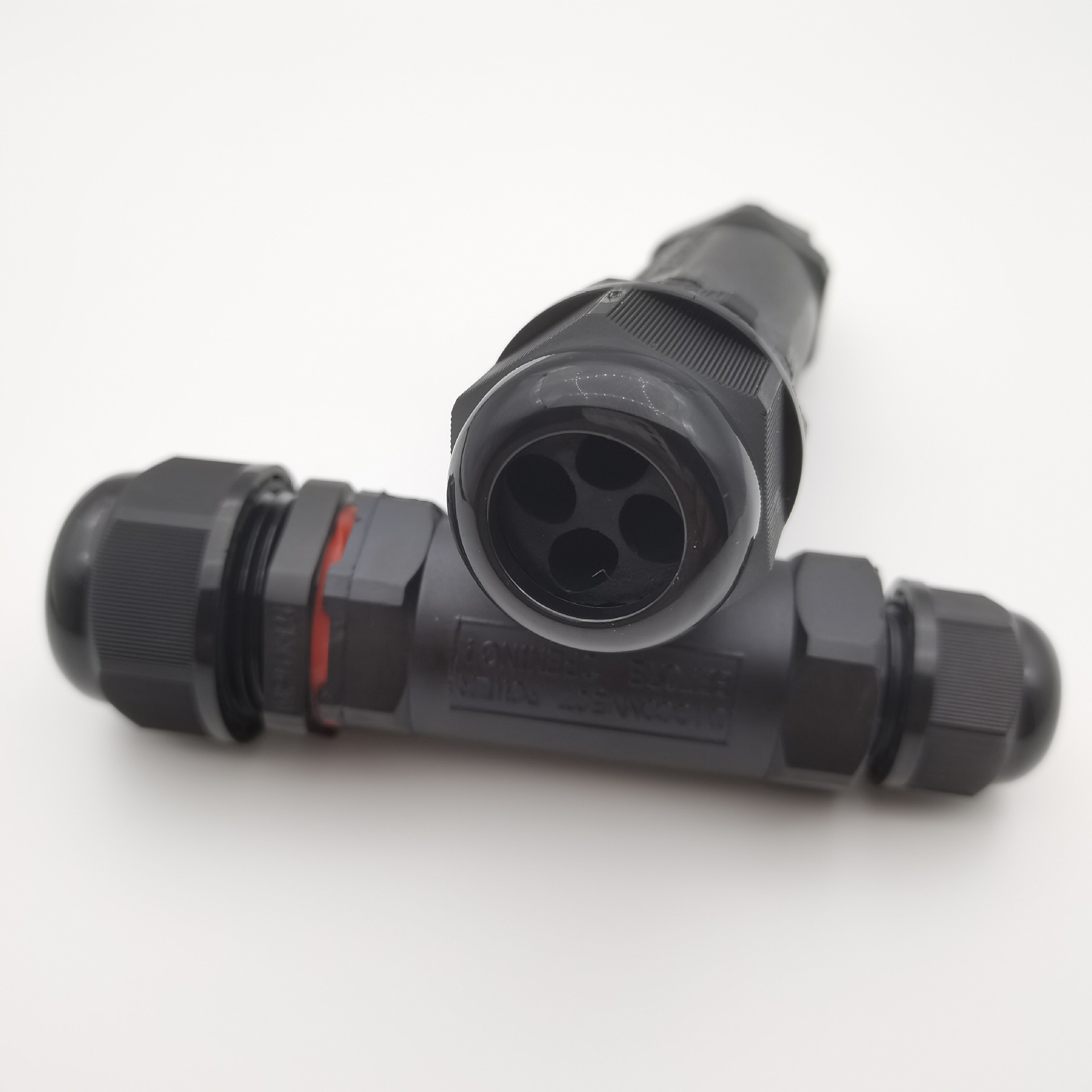 IP68防水接头 五芯自锁接线器 直通电缆防水连接器  一进四出