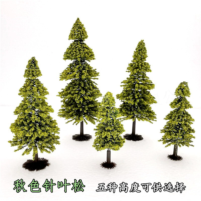 Осенний хвойный сосна с песком Стол Строительство поезда Модель железной дороги Мох Микро Пейзаж Сосна Рождественская армейская Зеленая сосна