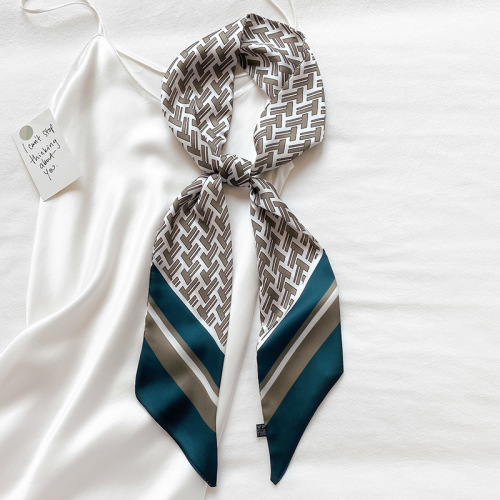 Silk scarf women's fashion spring and autumn multi-functional thin long leather ribbon Korean style decorative scarf headband tie bag belt scarf