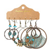 Earrings, set, fashionable accessory with tassels, European style