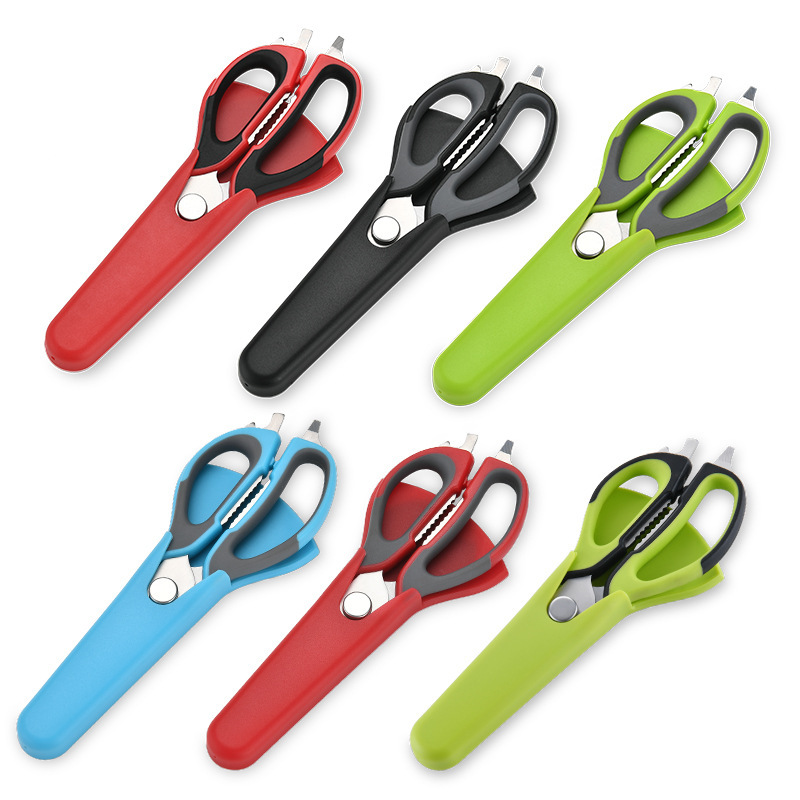 Yangjiang Stainless Steel Knife And Scissors Removable Magnetic Strong Chicken Bone Scissors Refrigerator Scissors Kitchen Food Scissors